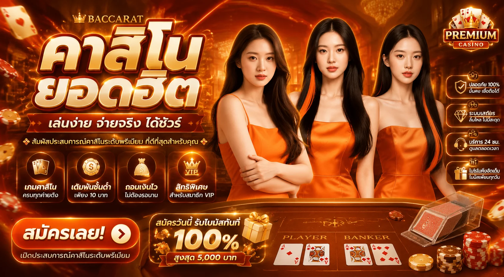 คาสิโนออนไลน์ TIGERWIN369 บาคาร่าสดถ่ายทอดสด