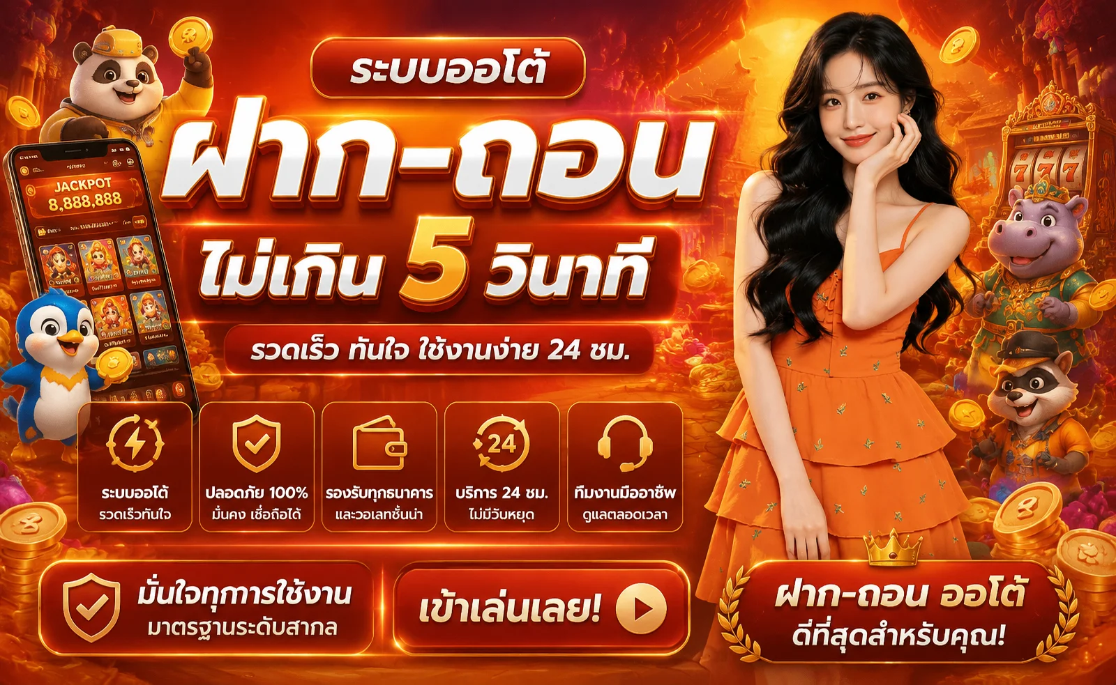 จุดเด่น TIGERWIN369 เว็บตรงฝากถอนออโต้ไม่มีขั้นต่ำ